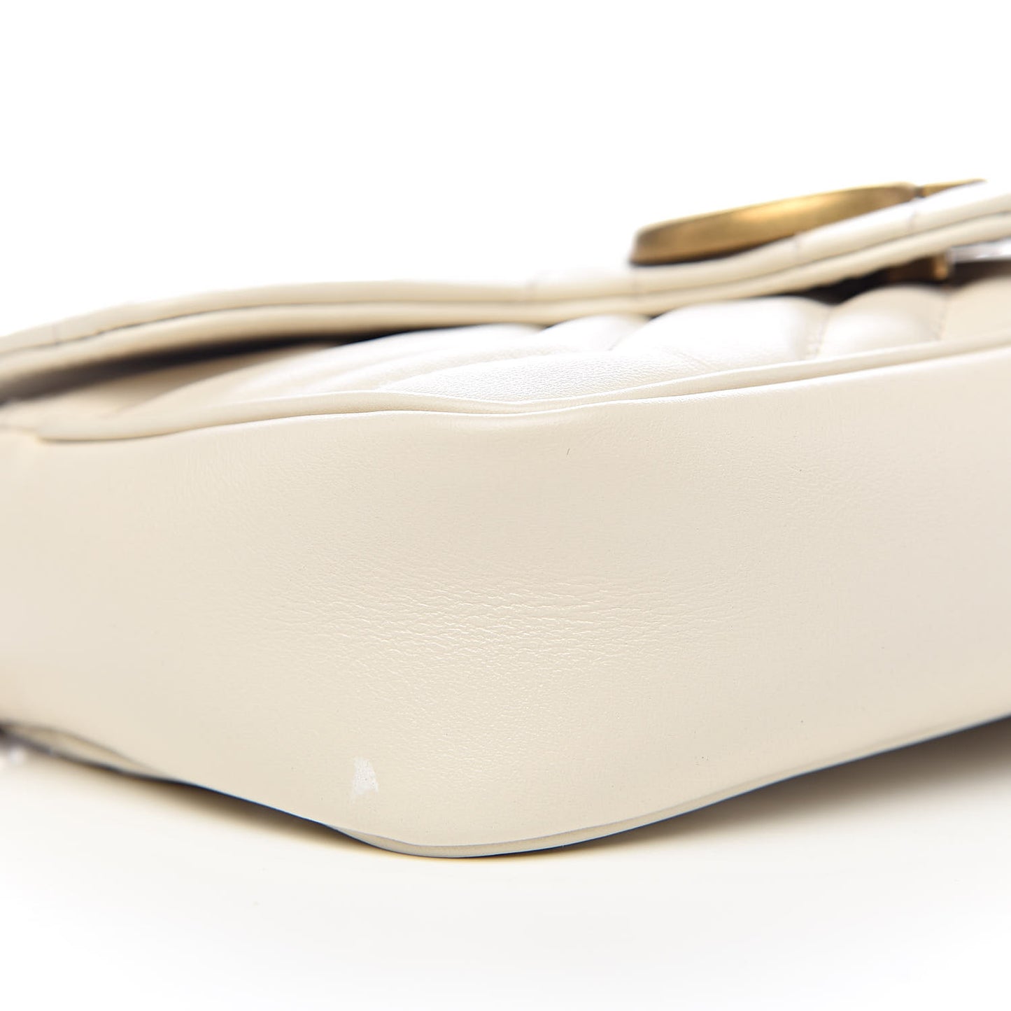 Calfskin Matelasse Super Mini GG Marmont Shoulder Bag White