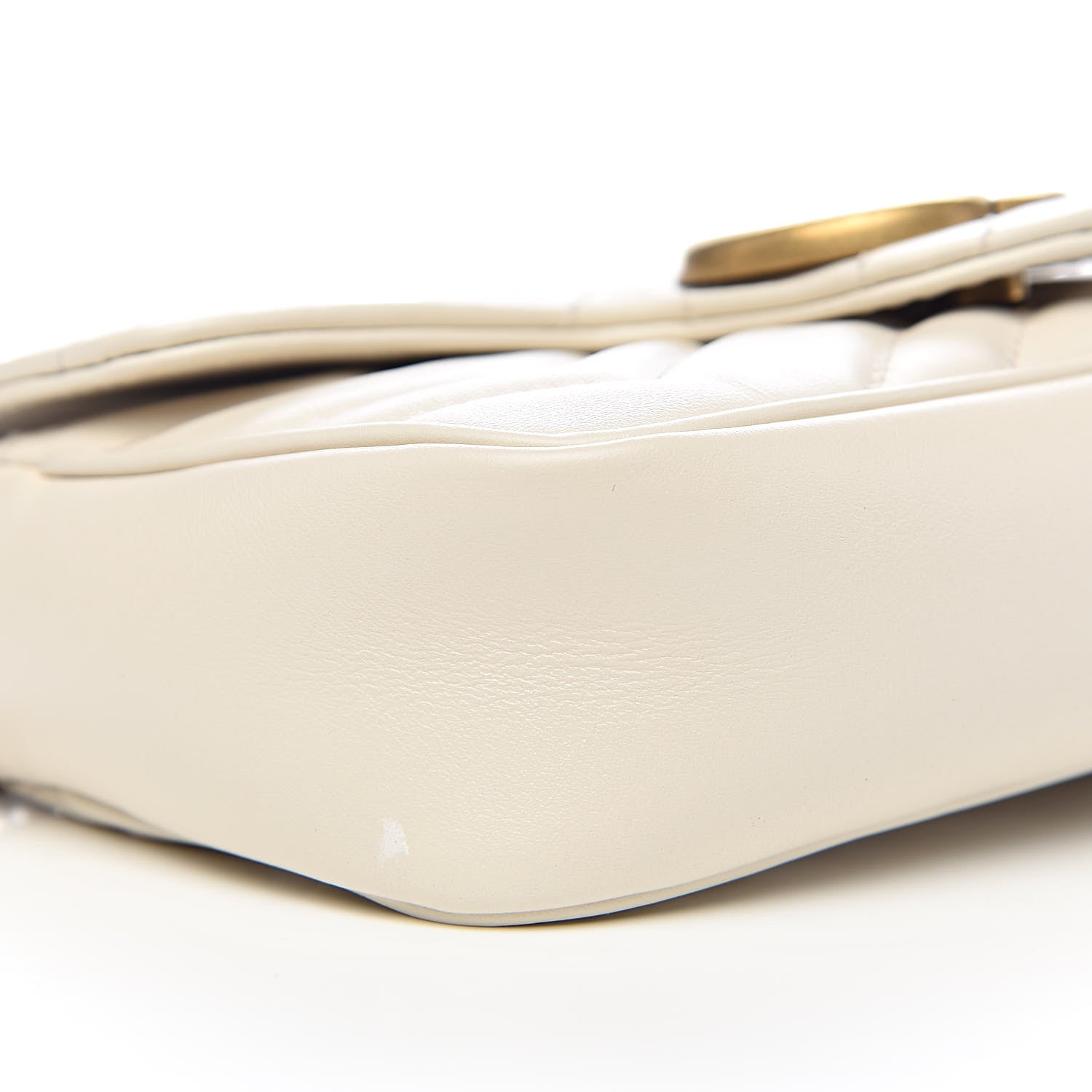 Gucci Calfskin Matelasse Super Mini GG Marmont Shoulder Bag White 9 of 12
