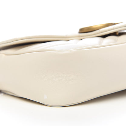 Gucci Calfskin Matelasse Super Mini GG Marmont Shoulder Bag White 9 of 12