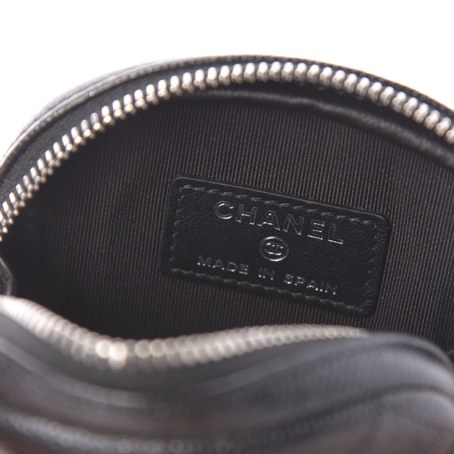 Chanel Iridescent Caviar Quilted Zip Around Classic Coin Purse Black 8 of 11