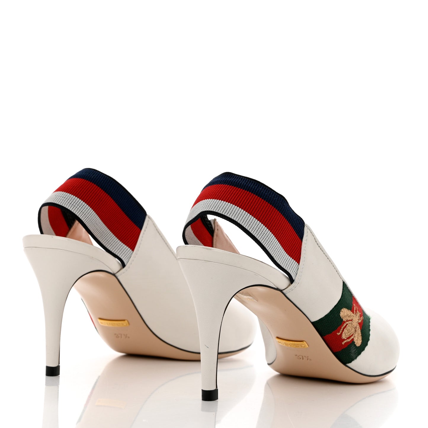 Malaga Kid Web Sylvie Mid Heel Slingback Pumps 37.5 White