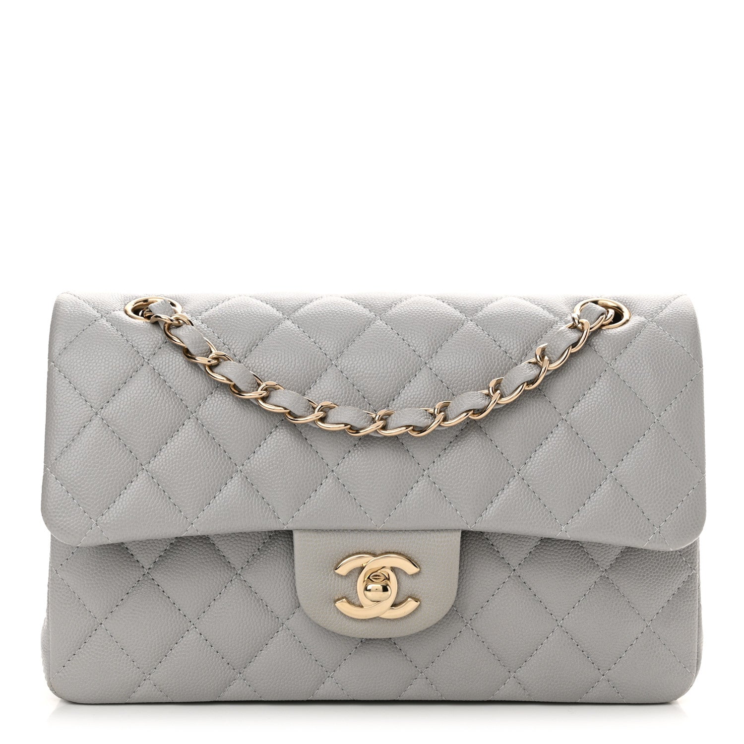 Chanel Caviar Quilted Small Double Flap Grey 1 of 14