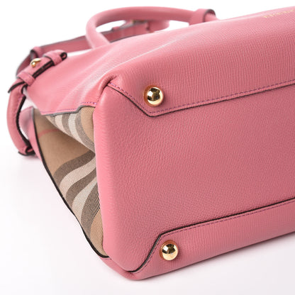 Burberry Grainy Calfskin House Check Medium Banner Tote Mauve Pink 6 of 9