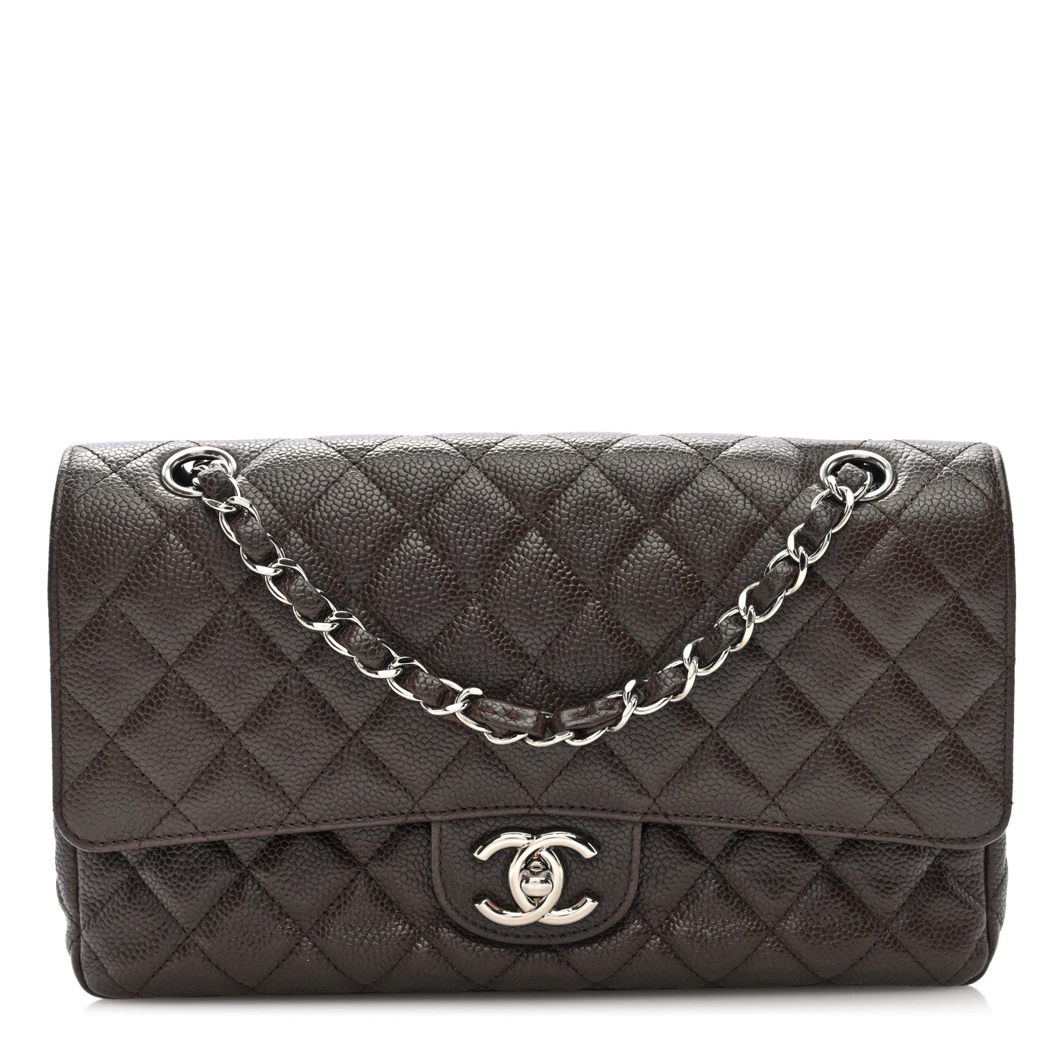 Chanel Caviar Quilted Medium Double Flap Brown 1 of 10