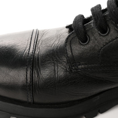Prada Cervo Shine Captoe 30mm Combat Boots 39.5 Black 9 of 14