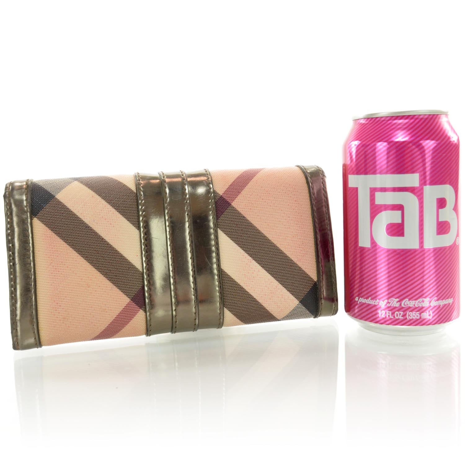 Burberry Patent Nova Check Wallet Metallic 2 of 7
