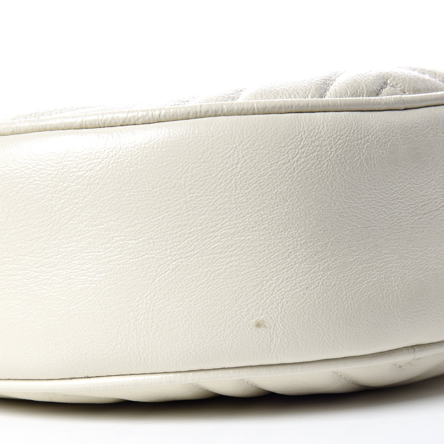 Gucci Calfskin Matelasse Mini GG Marmont Round Shoulder Bag White 9 of 9