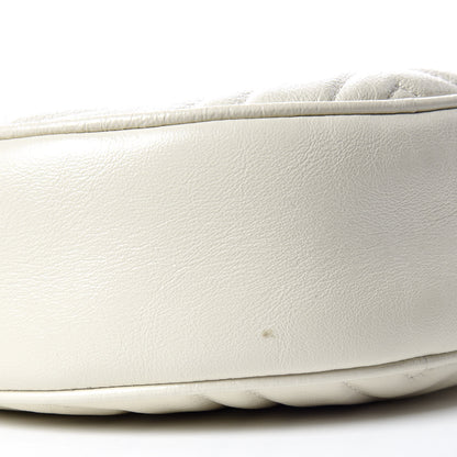 Gucci Calfskin Matelasse Mini GG Marmont Round Shoulder Bag White 9 of 9