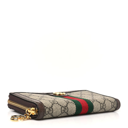 Gucci GG Supreme Monogram Web Ophidia Zip Around Wallet Brown 4 of 8