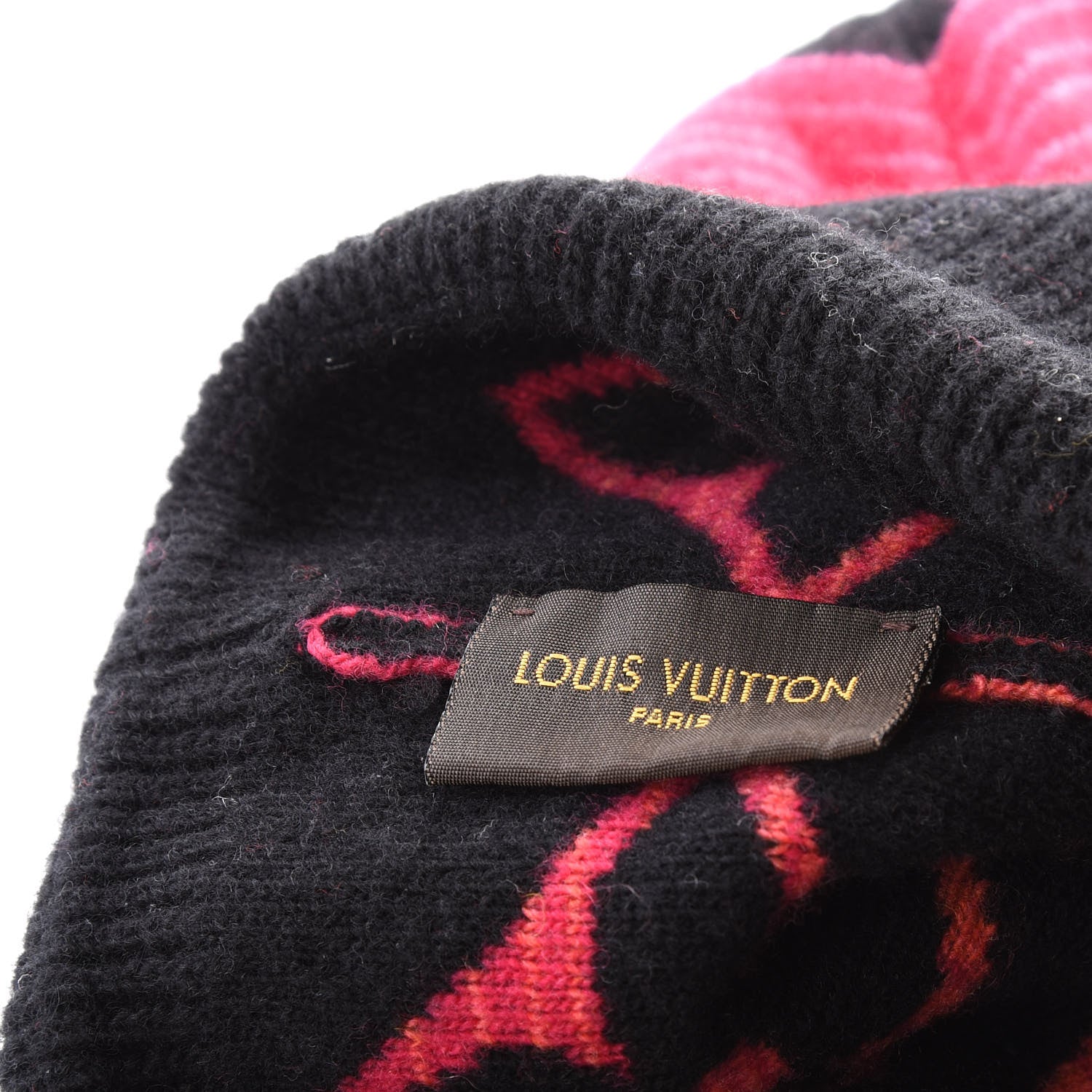 Louis Vuitton Wool Cashmere Monogram Sunset Snood Hat Black 3 of 4