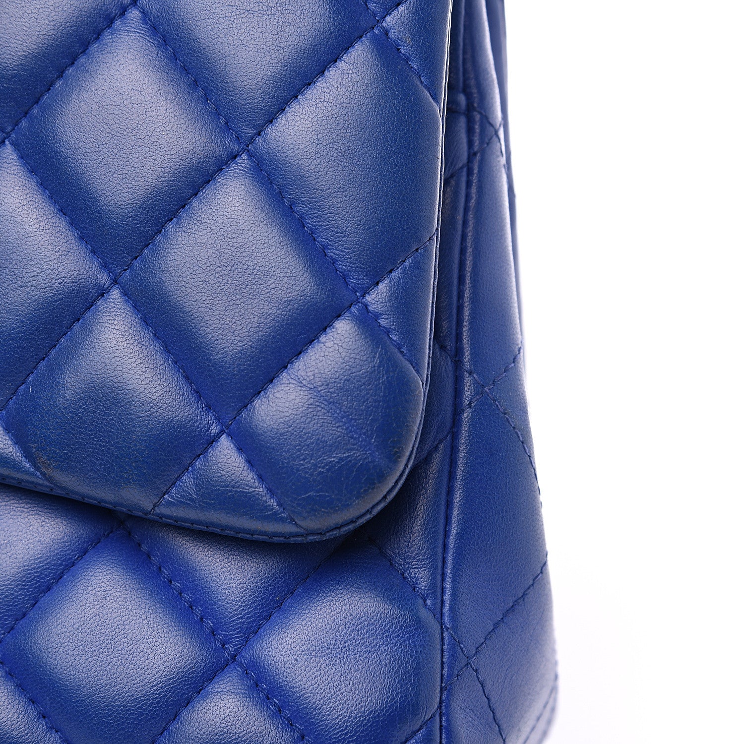 Chanel Lambskin Quilted Jumbo Double Flap Blue 17 of 20