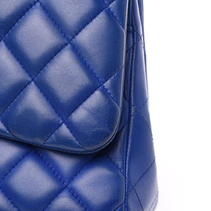 Chanel Lambskin Quilted Jumbo Double Flap Blue 17 of 20
