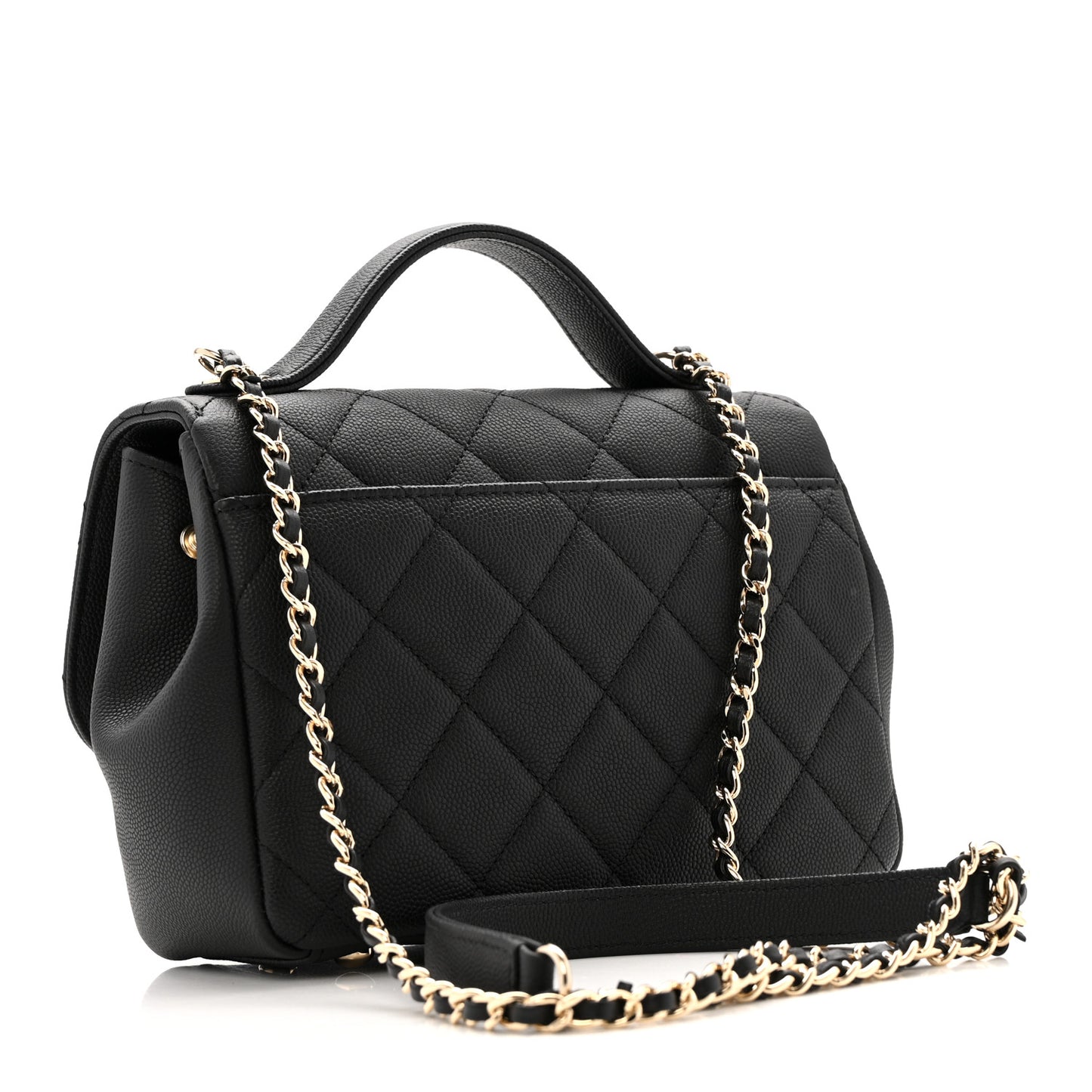 Caviar Quilted Small Business Affinity Flap Black