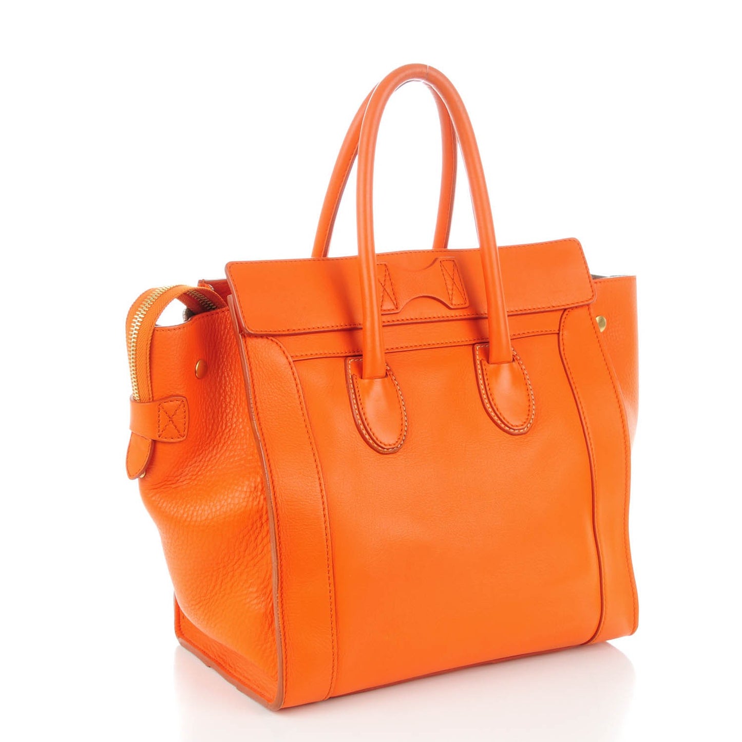 Smooth Calfskin Mini Envelope Luggage Orange