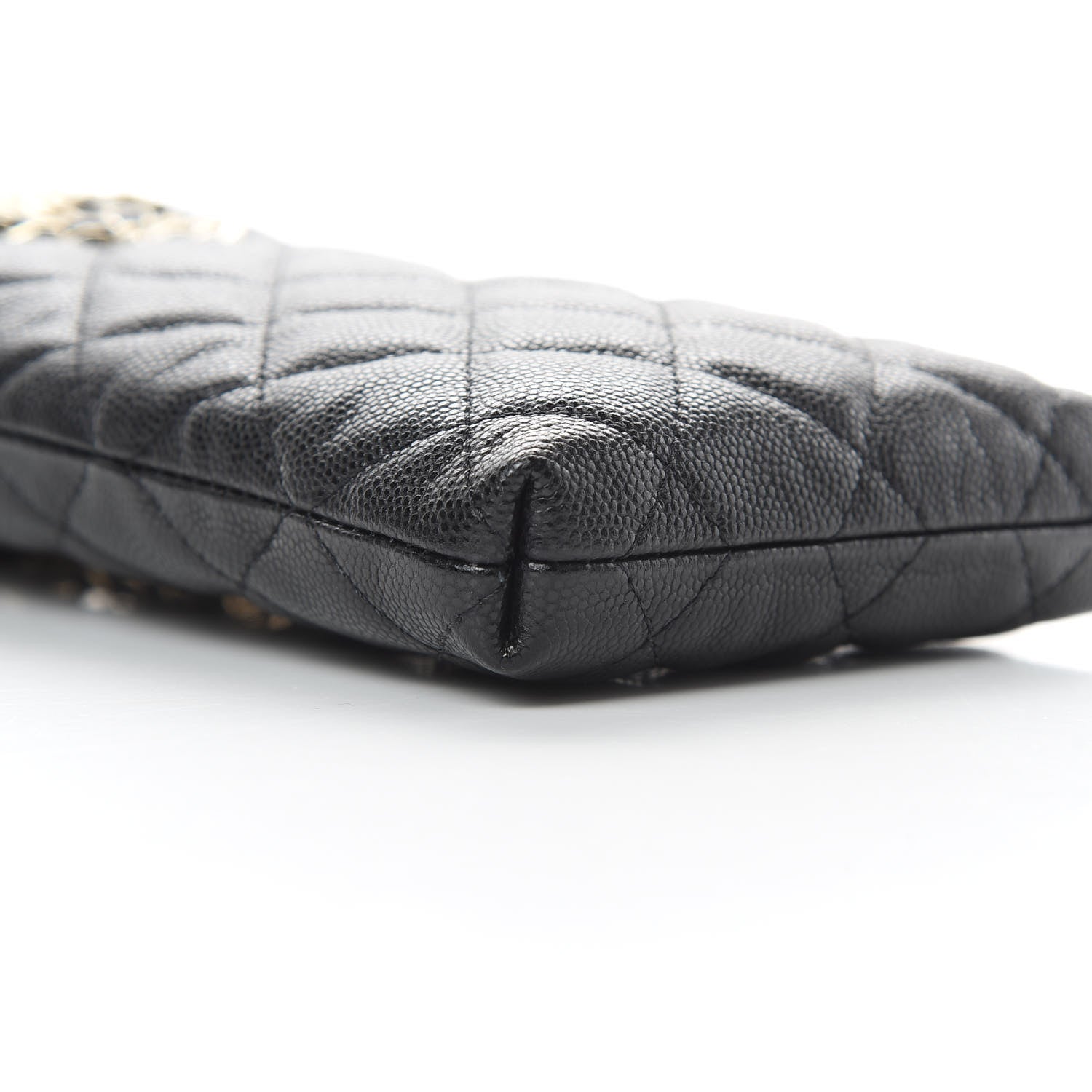 Chanel Caviar Quilted French New Wave Phone Holder With Chain Black 10 of 12