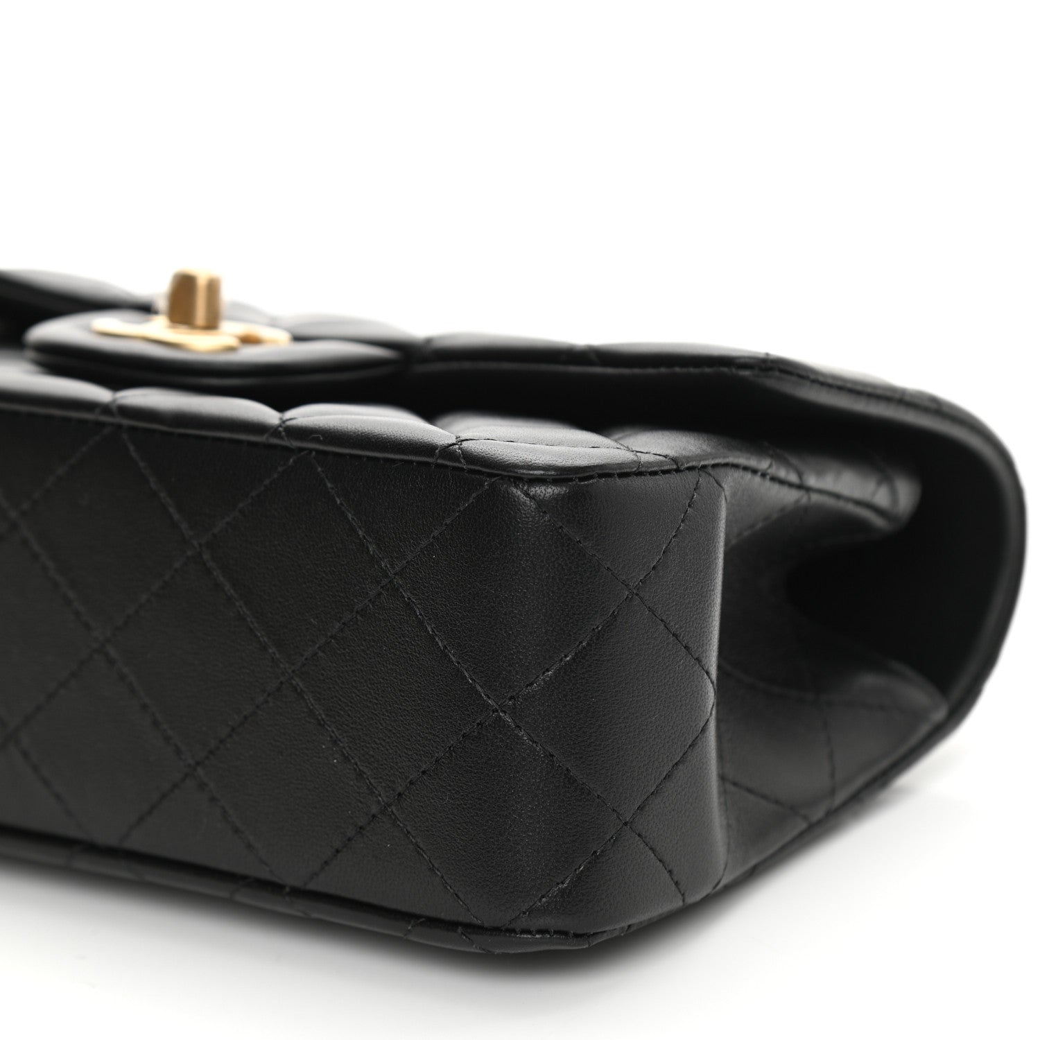 Chanel Lambskin Quilted Metal Mini Top Handle Rectangular Flap Black 10 of 10