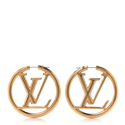 Louis Vuitton Metal Louise Hoop Earrings Gold 1 of 5