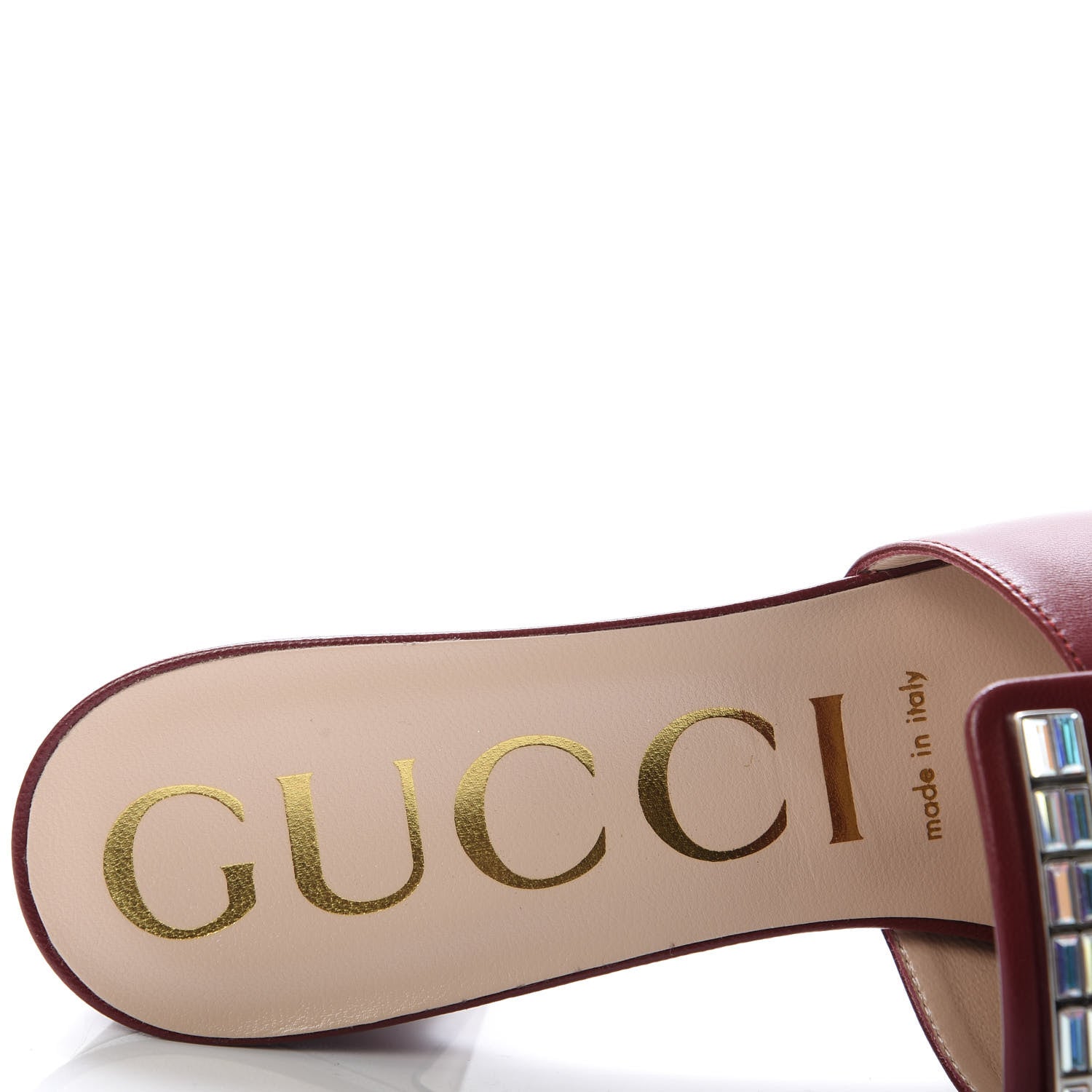 Gucci Malaga Kid Crystal Square G Madelyn Mules 38.5 Romantic Cerise 7 of 11