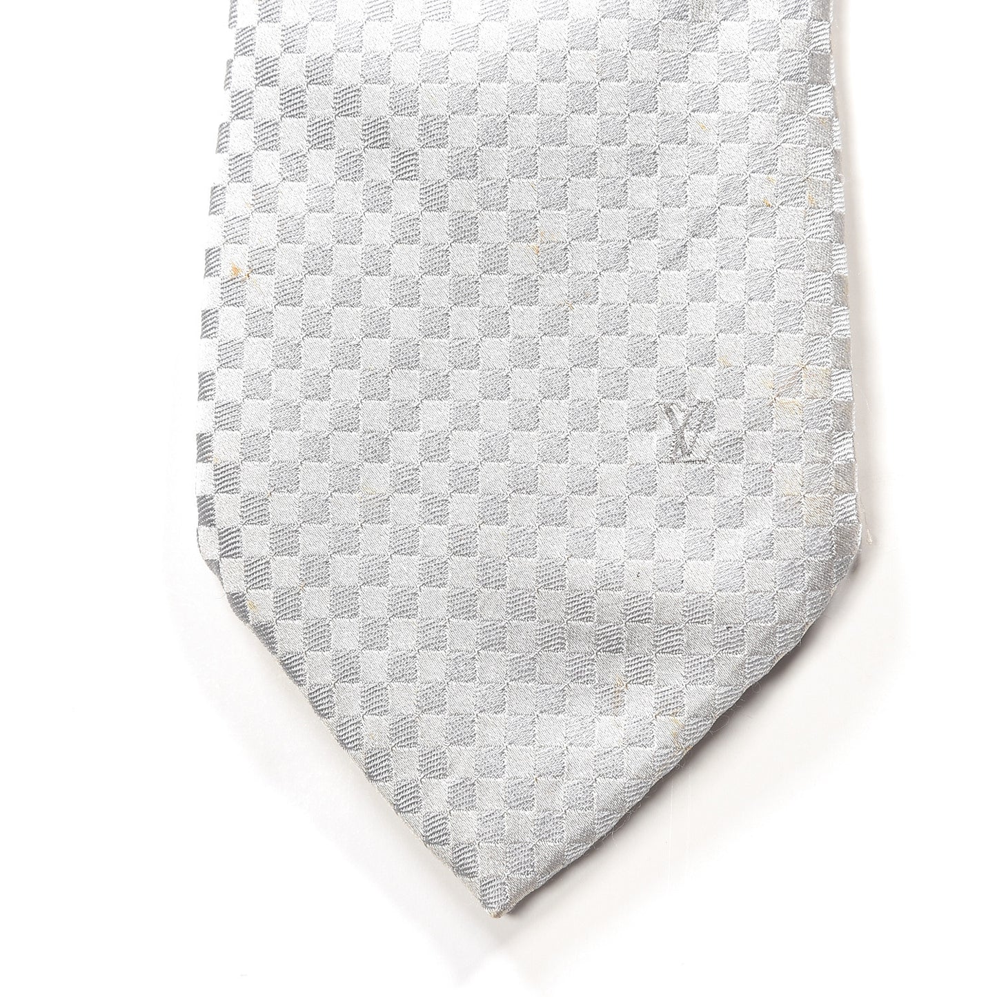 Silk Damier Classic Neck Tie Grey