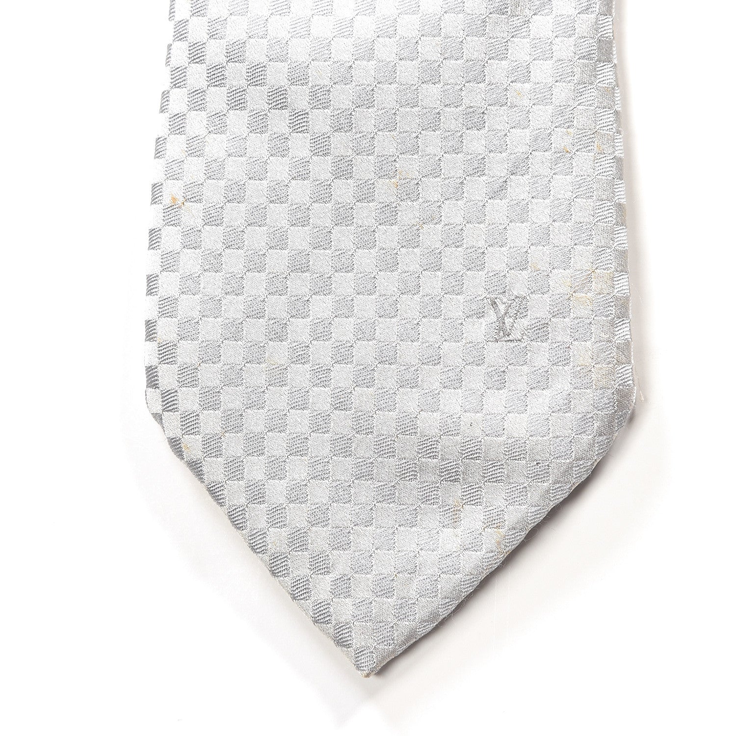 Louis Vuitton Silk Damier Classic Neck Tie Grey 2 of 5