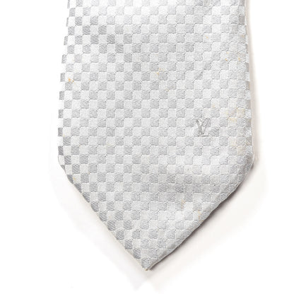 Louis Vuitton Silk Damier Classic Neck Tie Grey 2 of 5