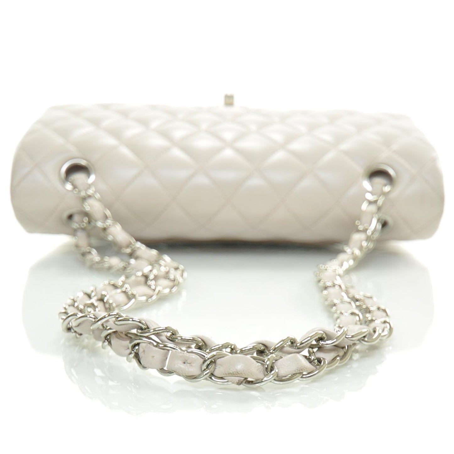 Lambskin Quilted Medium Double Flap Light Pink