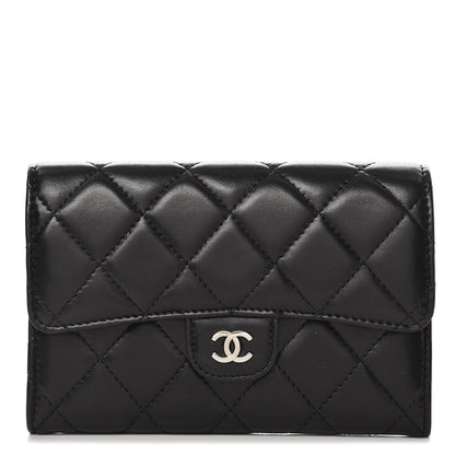 Chanel Lambskin Quilted Small Flap Wallet Black 1 of 10