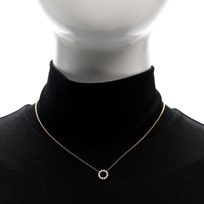 Tiffany 18K Rose Gold Diamond Mini Open Circle Pendant Necklace 2 of 6