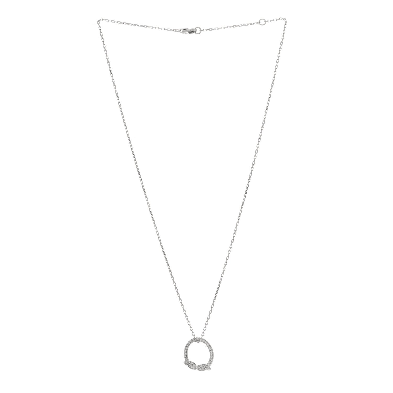 Cartier 18K White Gold Diamond Entrelaces Necklace 3 of 5