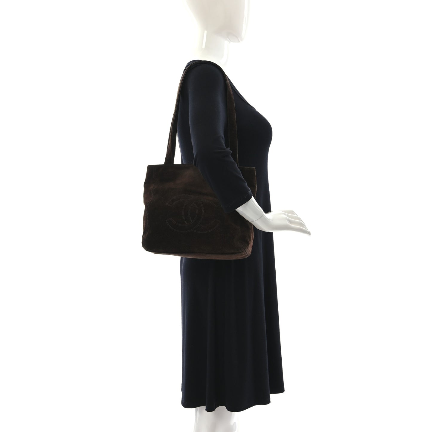Suede CC Shoulder Bag Brown