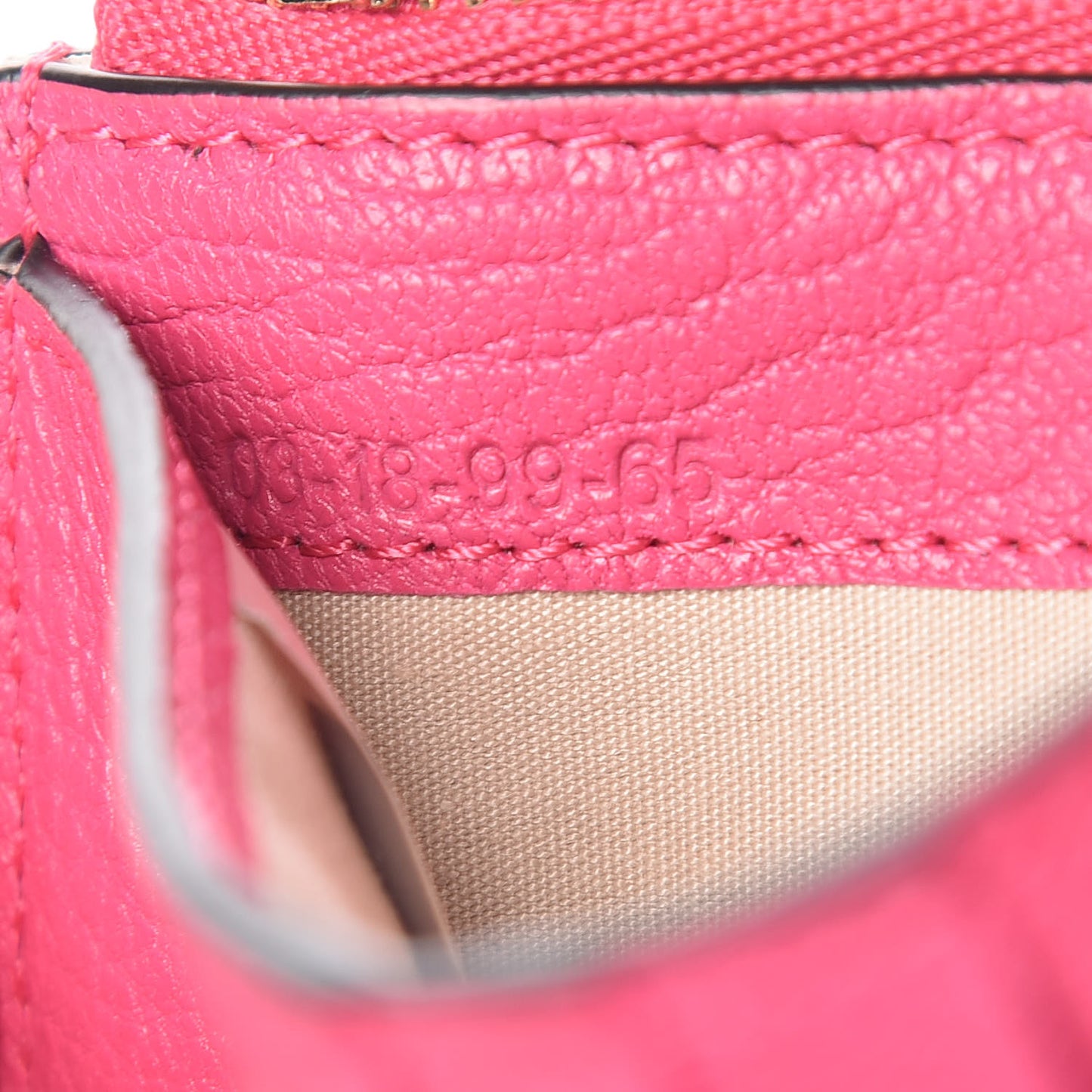 Grained Calfskin Drew Card Holder Fuchsia Rose