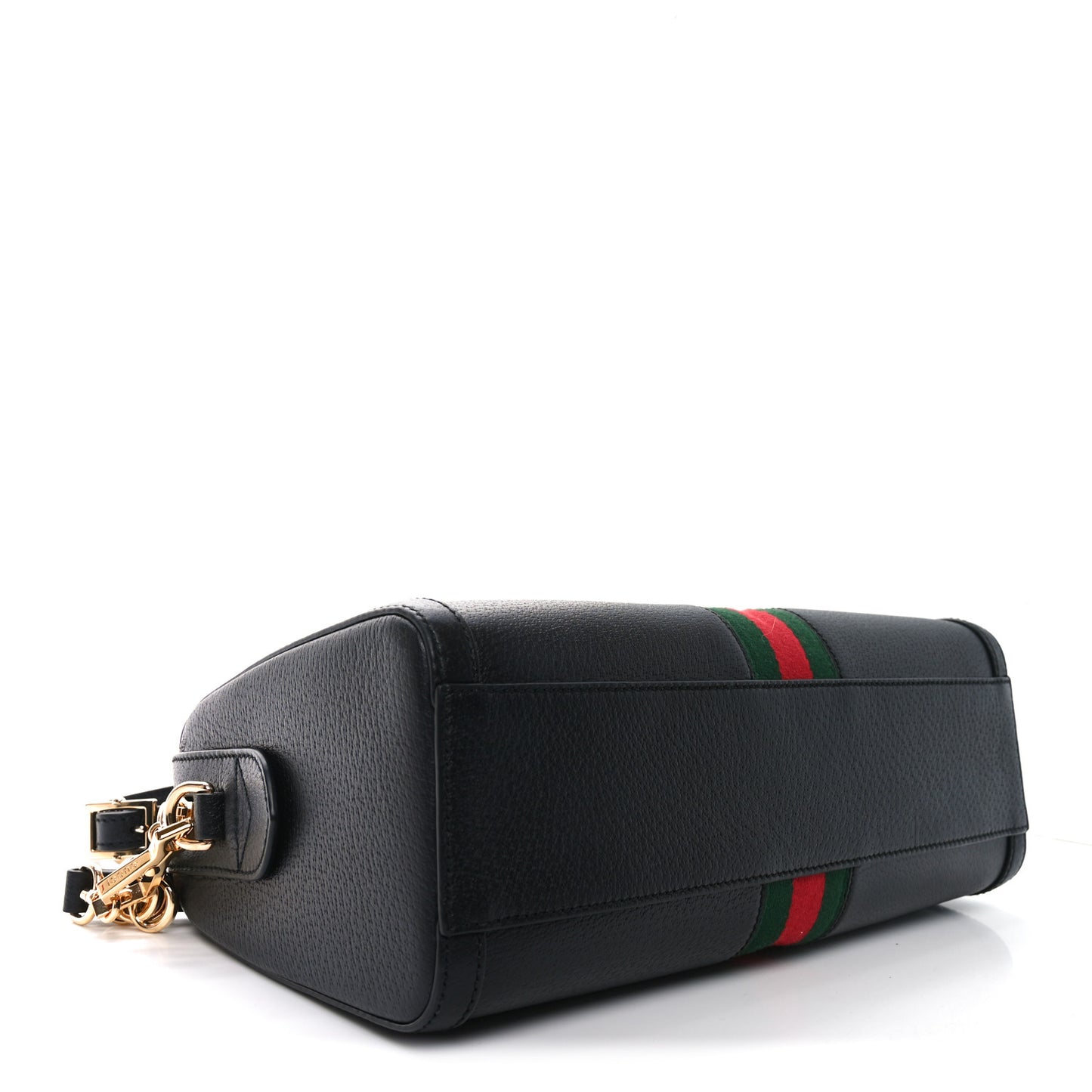Textured Dollar Calfskin Web Medium Ophidia Boston Black