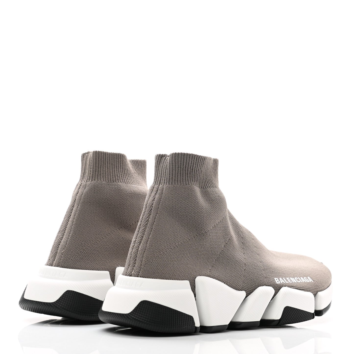Technical 3D Recycled Knit Bi-Color Sole Womens Speed 2.0 Sneakers 36 Dark Beige White Black
