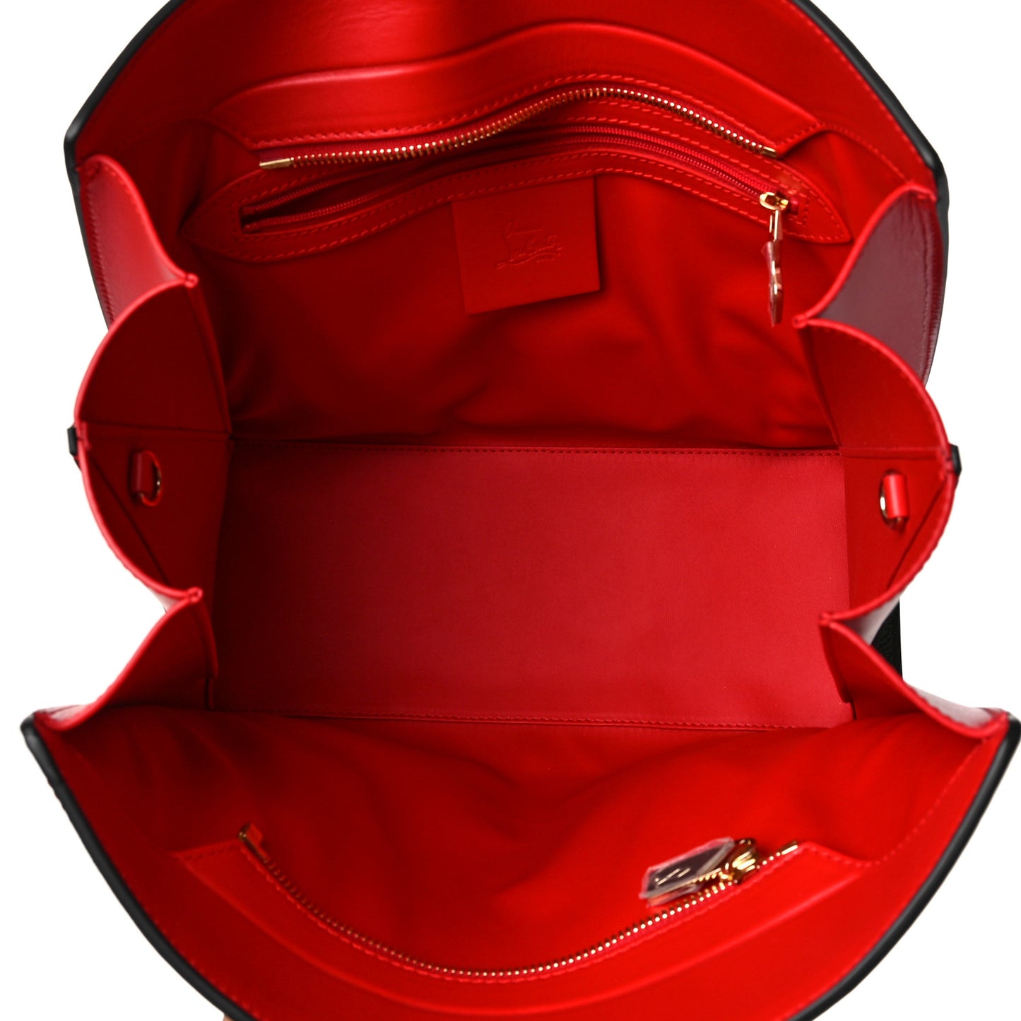 Calfskin Leopard Spiked Medium Paloma Red