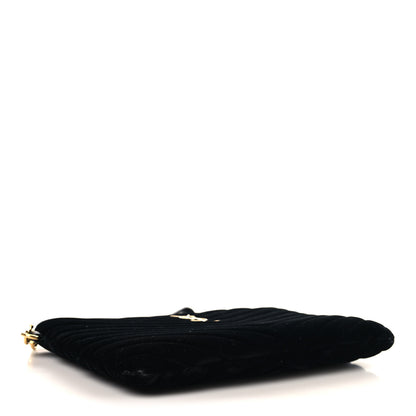 Saint Laurent Velvet Matelasse Chevron Monogram A5 Wristlet Black 4 of 8