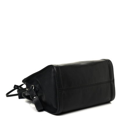 Alexander McQueen Pebbled Calfskin Small Skull Padlock Zip Around Tote Black 3 of 4