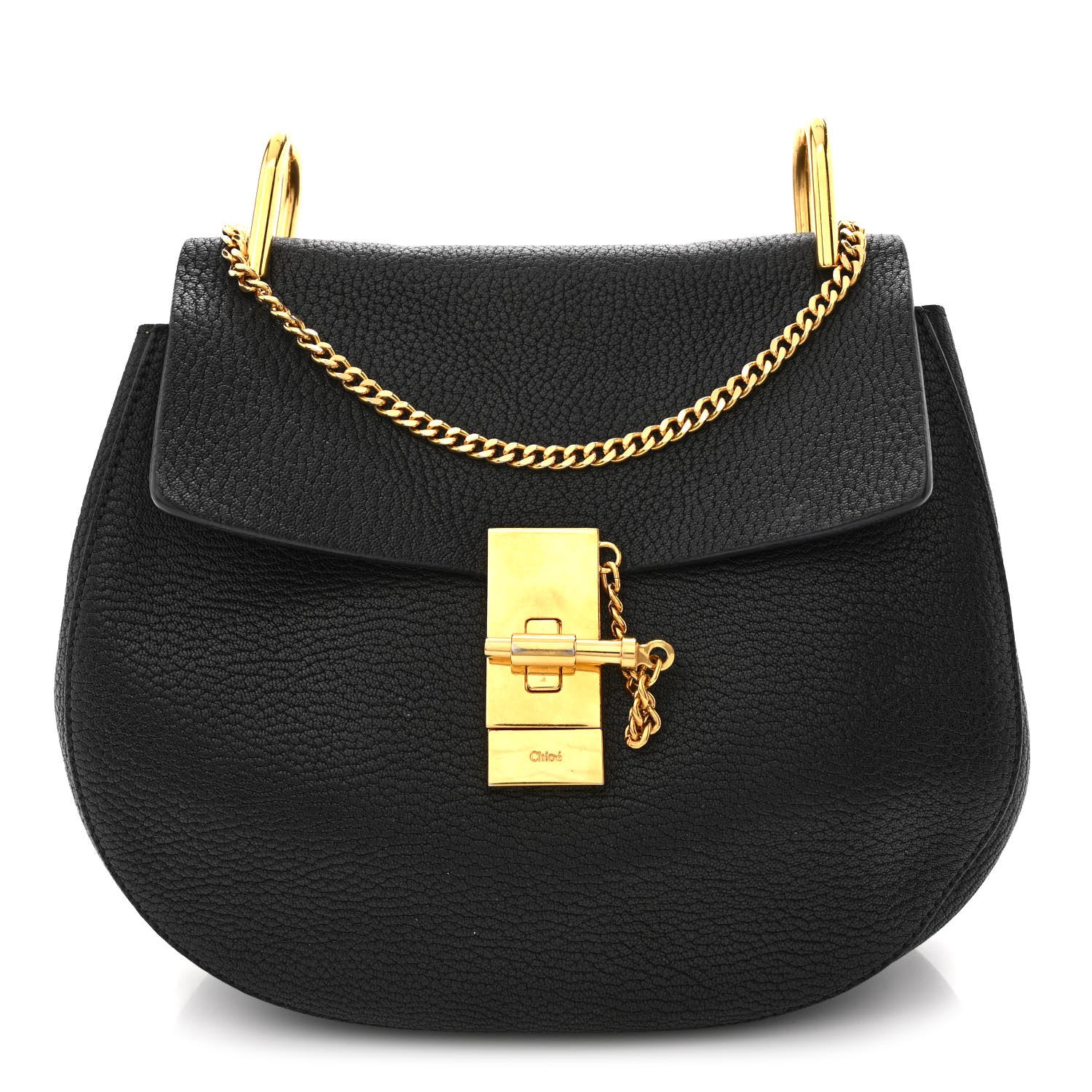 Chloe Grained Lambskin Drew Shoulder Bag Black 1 of 13