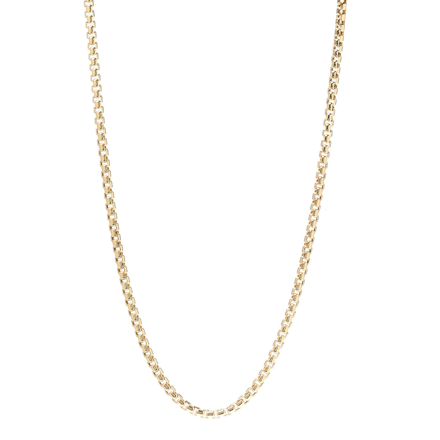 18K Yellow Gold 3.4mm Box Chain Necklace 20"