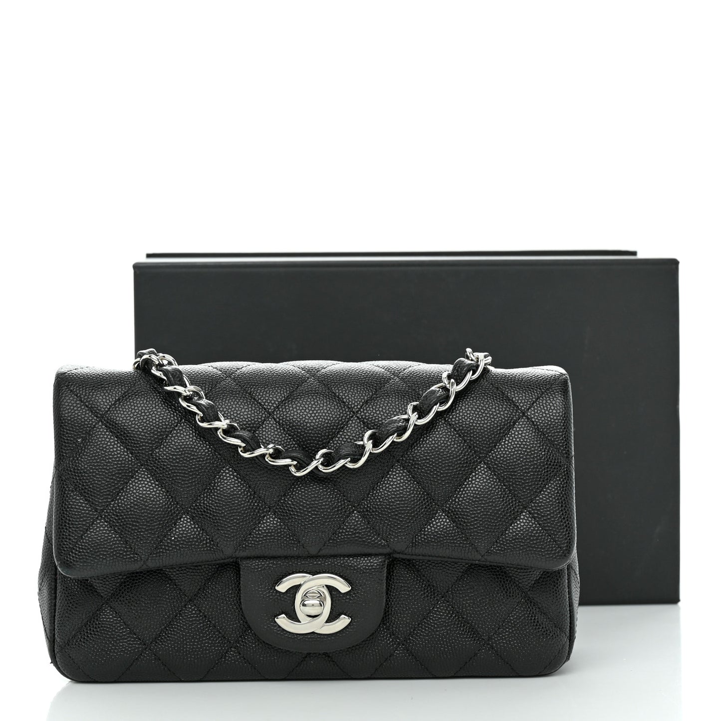 Caviar Quilted Mini Rectangular Flap Black