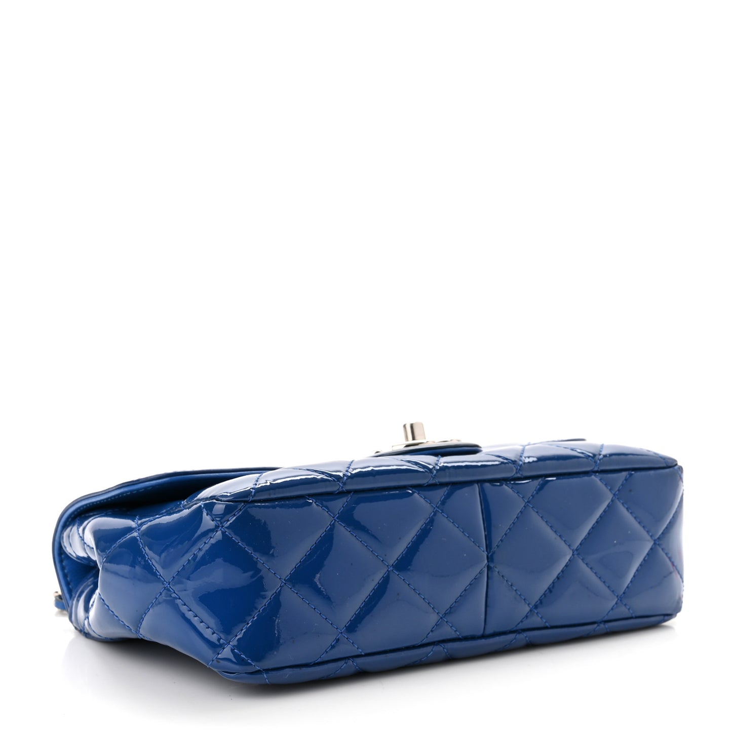 Patent Quilted Small Coco Shine Flap Blue