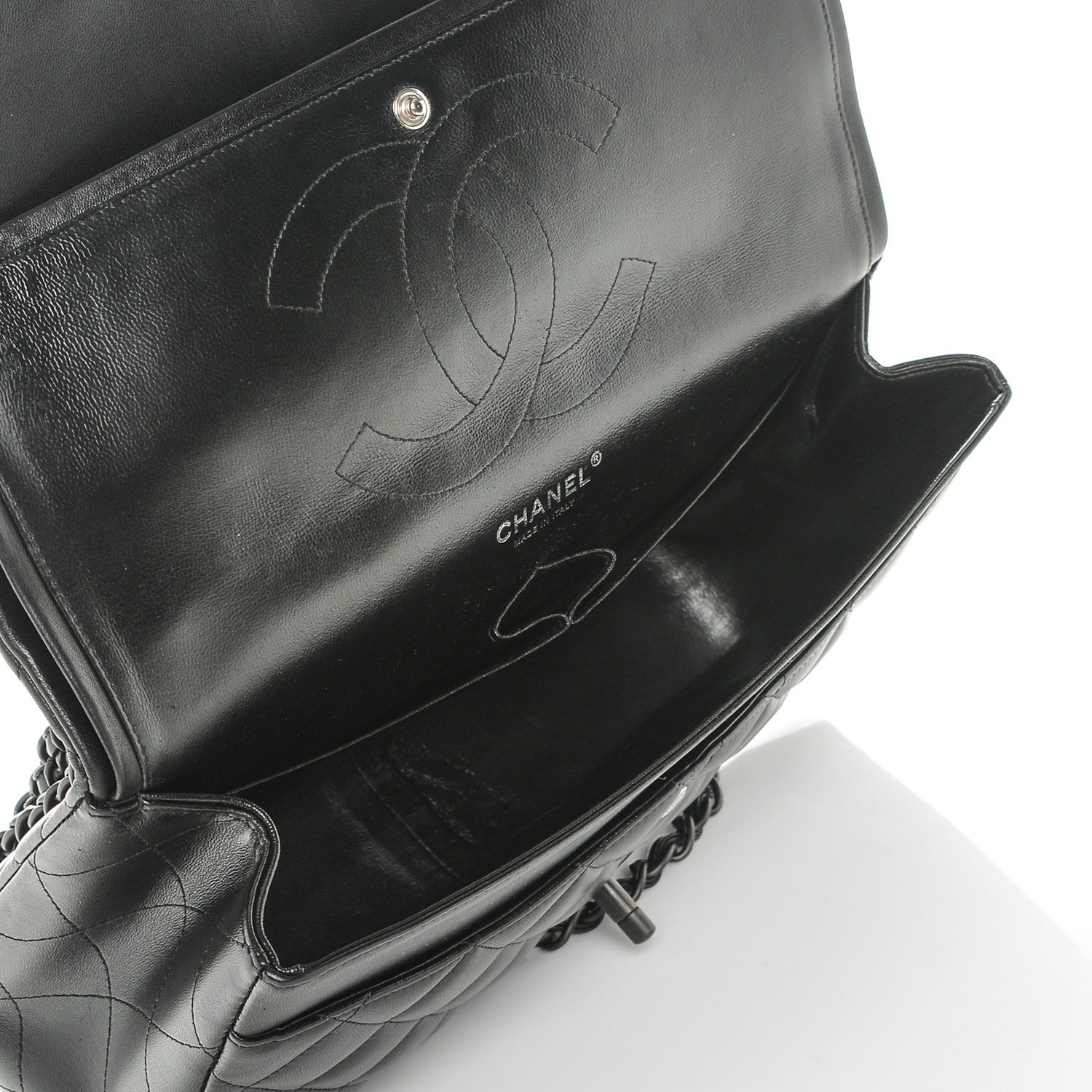 Chanel Lambskin Quilted Jumbo Double Flap So Black 6 of 12