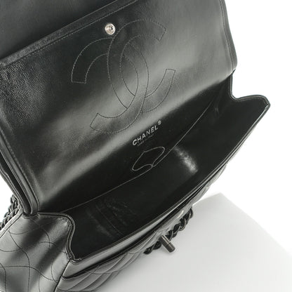 Chanel Lambskin Quilted Jumbo Double Flap So Black 6 of 12