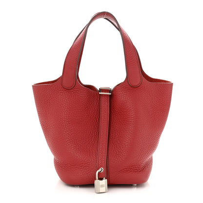 Hermes Taurillon Clemence Picotin Lock 18 PM Rubis 1 of 12