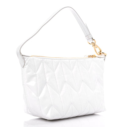 Miu Miu Iridescent Fabric Quilted Mini Spirit Cire Bag White 2 of 6