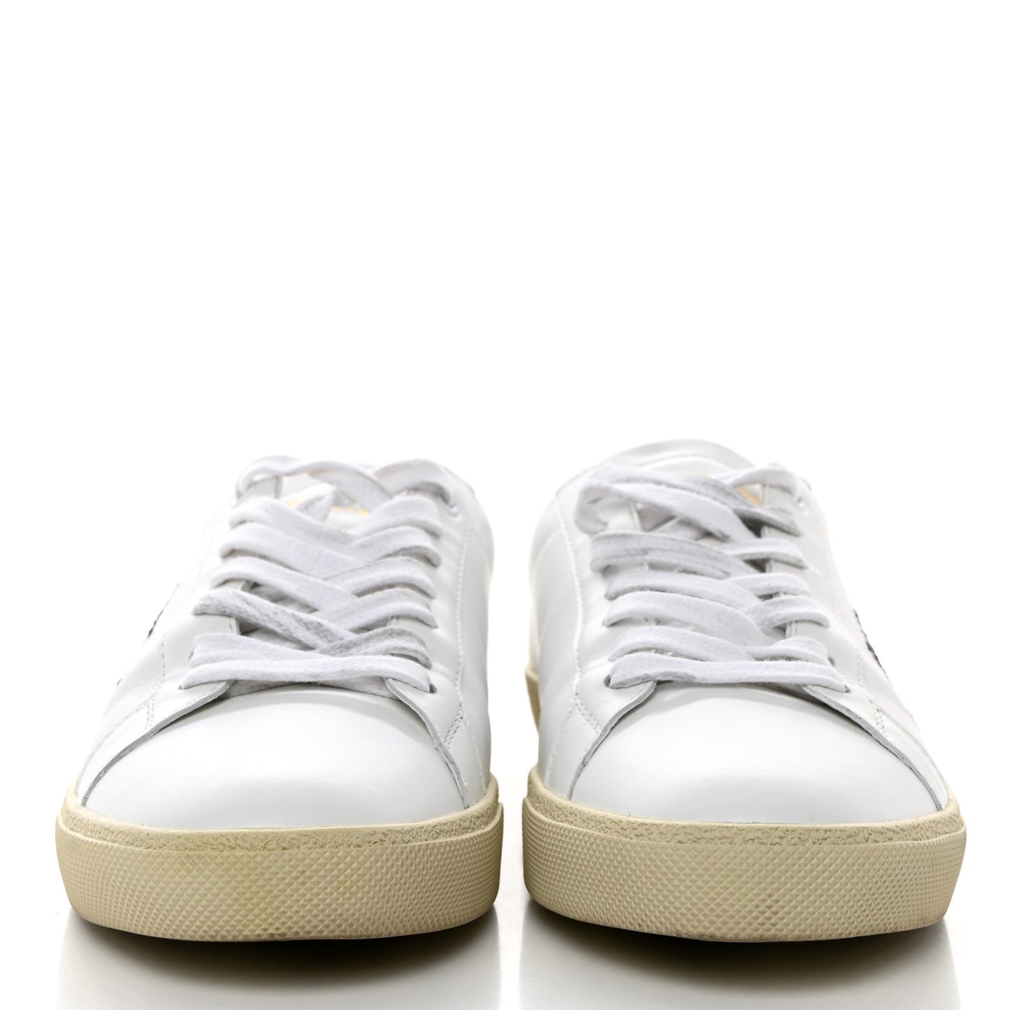 Calfskin Embroidered Court Classic Sneakers 38 White Black