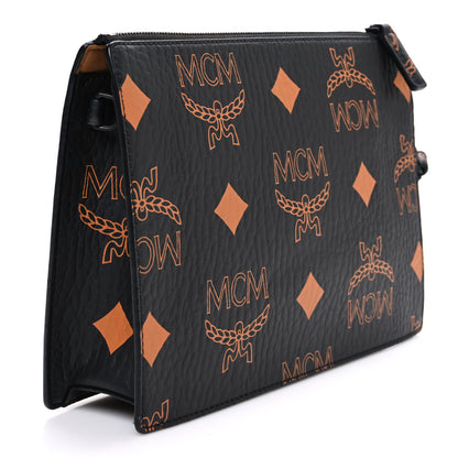 MCM Maxi Visetos Medium Aren Wristlet Zip Pouch Black 3 of 7