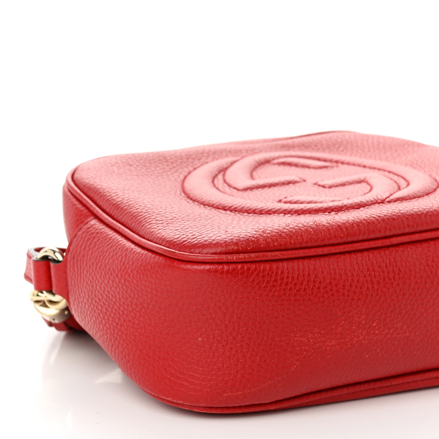 Gucci Pebbled Calfskin Small Soho Disco Bag Tabasco Red 9 of 11