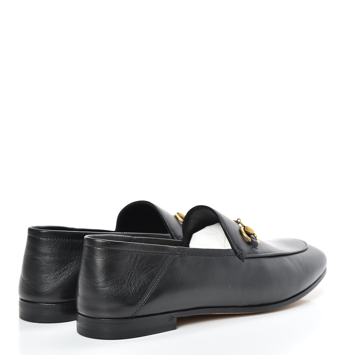 Gucci Lambskin Womens Brixton Horsebit Loafers 37.5 Black 4 of 12