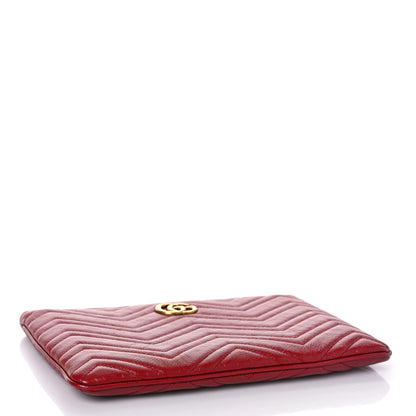 Gucci Azalea Calfskin Matelasse Heart GG Marmont Zip Pouch Romantic Cerise 4 of 12