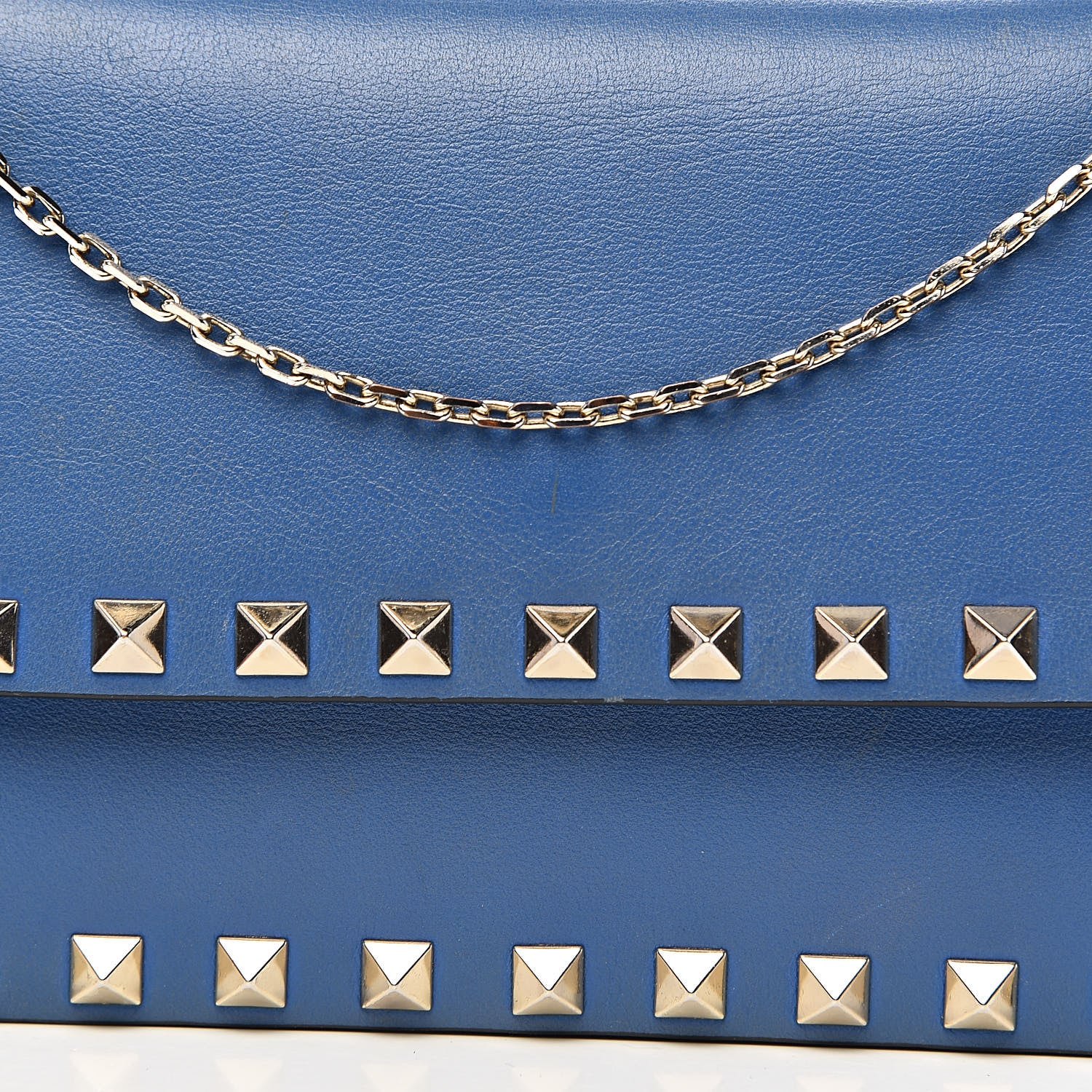 Valentino Garavani Vitello Rockstud Chain Flap Crossbody Bag Light Sapphire 12 of 12